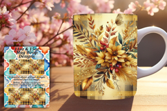 Radiant 15oz Mug Wrap Png Design , Autumn Flower Product Image 1