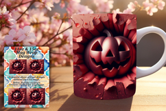 STUNNING 15oz PNG Mug Wrap Design , 3D Pumpkin Product Image 1