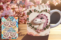 Luxurious 11oz Png Mug Wrap Template , Cute Dino Product Image 1