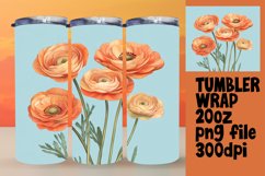 Watercolor Flower Wrap 20oz Tumbler Sublimation Design Product Image 1