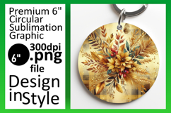 Artistic Round Design Car Coaster , Autumn Flower Product Image 1