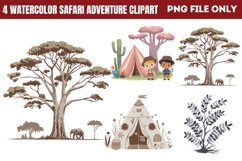Watercolor Safari Adventure Clipart PNG Product Image 1