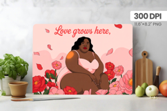 Afro Girl/Woman Melanin braided hair Cutting Board PNG Desig Product Image 1