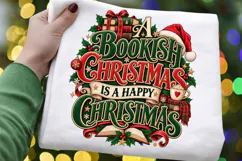 A Bookish Christmas Is a Happy Christmas PNG, Christmas Book Product Image 1