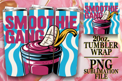 Blissful Sublimation 20oz tumbler wrap, Retro Food Product Image 1