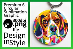 Eye-Catching Colorful Dog Round Design Keychain Product Image 1