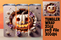 CHARMING 20oz PNG Tumbler Wrap , 3D Pumpkin Product Image 1