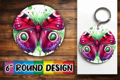 Cozy Round Keychain PNG Magic, Butterfly Product Image 1