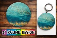 Blossoming Floral Sparkle Sublimation : Keychain, Coaster Product Image 1