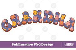 grandma Png Retro Flowers Mother&#039;s Day Floral Mom Sublimatio Product Image 1