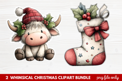 Whimsical Christmas Clipart | Cute Festive Holiday PNG Product Image 1