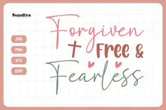 Christian Quote SVG - Faith Saying | Forgiven Free Fearless Product Image 3