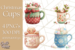 Christmas Hot Cocoa Mug Clipart PNG, Holiday Cup Art Product Image 1