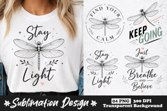 Minimal Dragonfly Inspirational Sublimation PNG for T Shirt Product Image 1