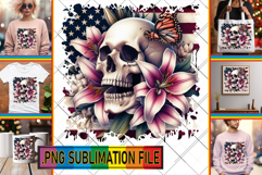 Timeless PNG Sublimation Magic, Skull USA Product Image 1