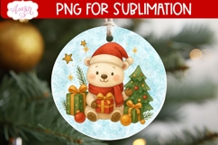 Christmas ornament PNG sublimation, Polar bear ornament png Product Image 2