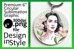 Elegant Circle Design for Sublimation , Beauty Woman Product Image 1