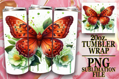 Joyful Reflections 20oz tumbler wrap, Butterfly Product Image 1