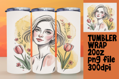 GRACEFUL 20oz PNG Tumbler Wrap , Beauty Woman Product Image 1
