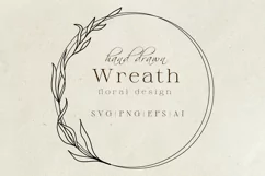 Floral wreath SVG, PNG. Hand drawn doodle flowers Product Image 1