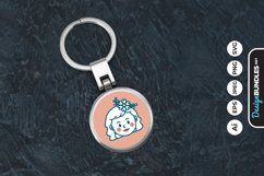 Floral Girl Face Keychain Product Image 1
