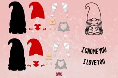 Gnome Valentine SVG,Gnome Girl,Paper Cut,I Love You Gnome Product Image 3