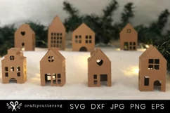 Christmas Village Svg Bundle |DIY Christmas 3D House - Free Design of The Week Product Image 2