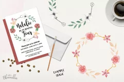 Floral 6 Wreath Watercolor Floral Garlands Flower Pink Keys Product Image 4