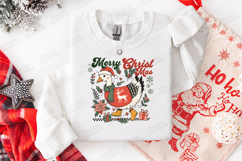 Merry Christmas Duck with Gifts &amp; Reindeer Holiday Shirt Product Image 2
