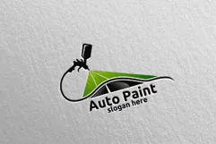 Car Painting Logo with Spray Gun and Sport Car Concept 1 Product Image 3