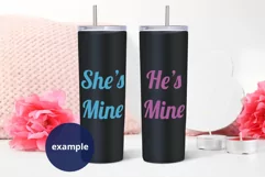 2 Black Skinny Tumblers Mockup Valentine's Day, Full wrap Product Image 3