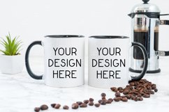 Mug Mockup 11 Oz Blank White Coffee Cup Black Handle Mock up Product Image 1