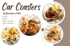 Bee Flower Car Coasters Sublimation Bee Car Accessories_15 Product Image 1