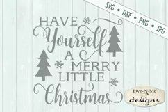 Merry Little Christmas with Trees Snowflakes SVG DXF Files Product Image 2