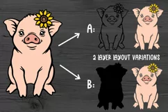 Pig svg Farm animals svg Farmhouse svg Layered svg cut files Product Image 2