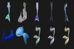 50 MERMAID TAIL TRANSPARENT PNG FILES, PHOTOSHOP OVERLAYS Product Image 5