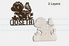 Baby Dinosaur toddler name Sign SVG Laser Cut Cricut file Product Image 2
