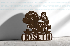 Baby Dinosaur toddler name Sign SVG Laser Cut Cricut file Product Image 3
