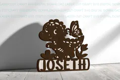 Baby Dinosaur toddler name Sign SVG Laser Cut Cricut file Product Image 3