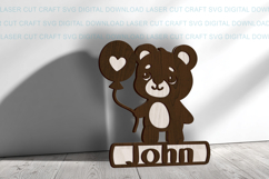 Baby Bear toddler name Sign SVG Laser Cut Cricut Product Image 2