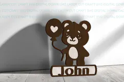 Baby Bear toddler name Sign SVG Laser Cut Cricut Product Image 2