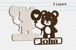 Baby Bear toddler name Sign SVG Laser Cut Cricut Product Image 3