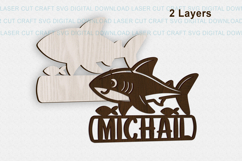 Baby Shark toddler name Sign SVG Laser Cut Cricut Product Image 3