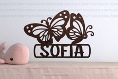 Butterflies Toddler Name Sign SVG laser cut, Cricut file Product Image 1