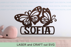 Butterflies Toddler Name Sign SVG laser cut, Cricut file Product Image 2