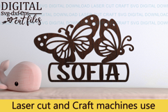 Butterflies Toddler Name Sign SVG laser cut, Cricut file Product Image 3