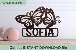Butterflies Toddler Name Sign SVG laser cut, Cricut file Product Image 4