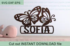 Butterflies Toddler Name Sign SVG laser cut, Cricut file Product Image 4