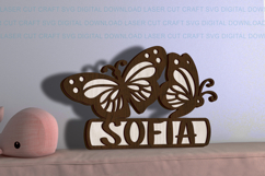 Butterflies Toddler Name Sign SVG laser cut, Cricut file Product Image 5