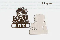 Mermaid Toddler Name Sign SVG laser cut, Cricut Product Image 3